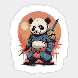 Panda Samurai Fighter Sticker